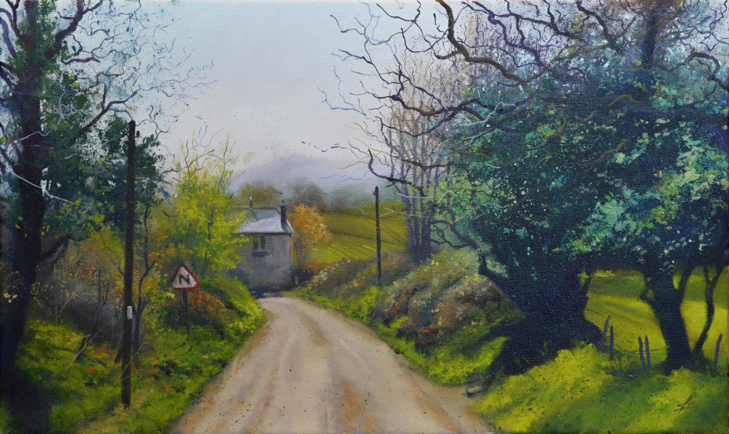 Painting of the Shropshire lanes below the Wrekin by Ja Edwards
