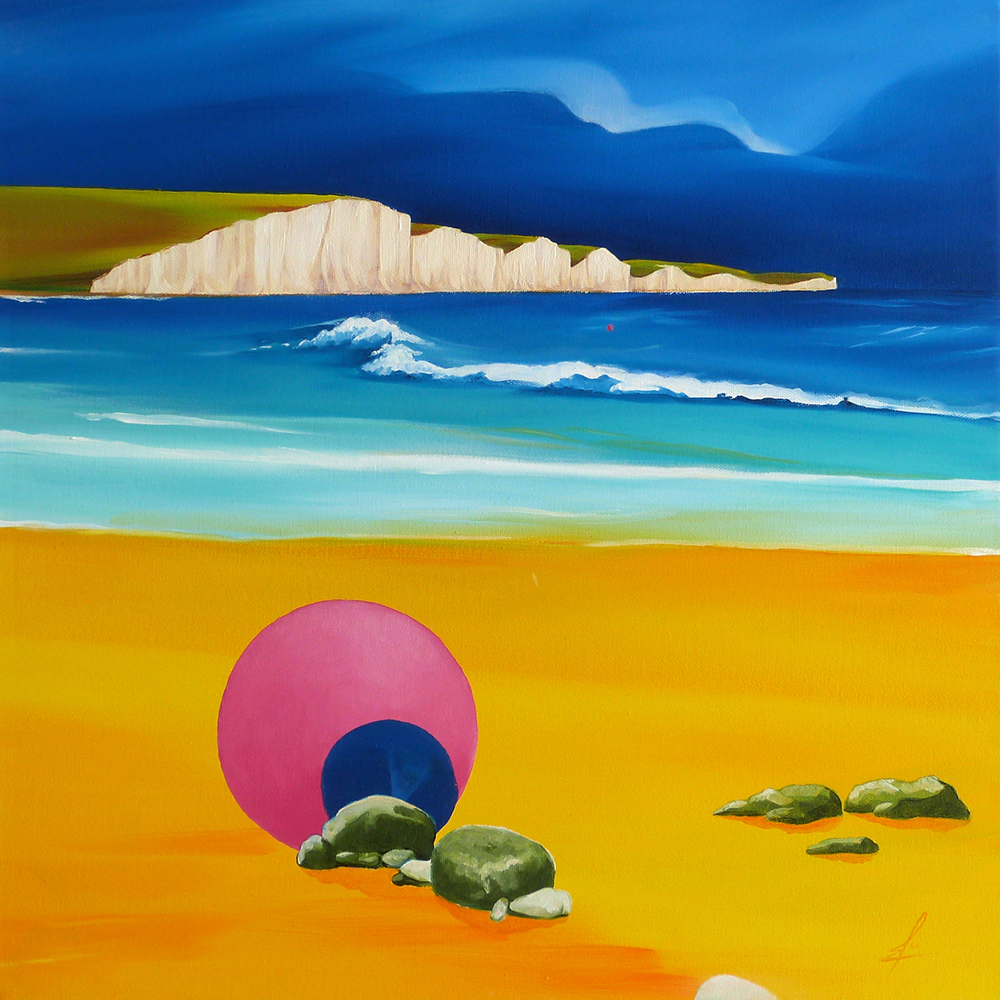 Oil painting by artist Ja Edwards: Severn Sisters, Sussex