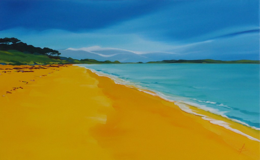 Painting of Pentle Bay beach, Tresco
