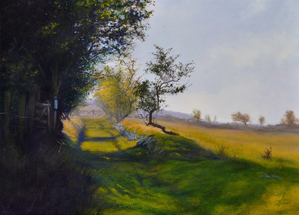 Painting of track leading up to the Stiperstones